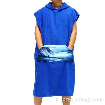 Microfibre Poncho Hooded Beach Towel Surf Changer Robe